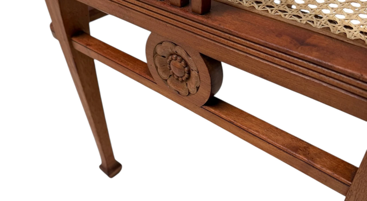 Art Nouveau Armchair with Wicker Seat by H.P. Mutters & Zoon, 1900s